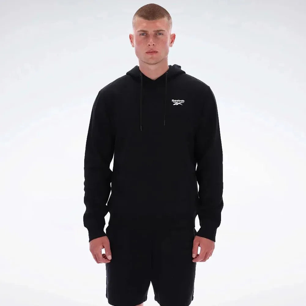 Poleron Reebok Small Logo Fleece Hombre Negro/Navy