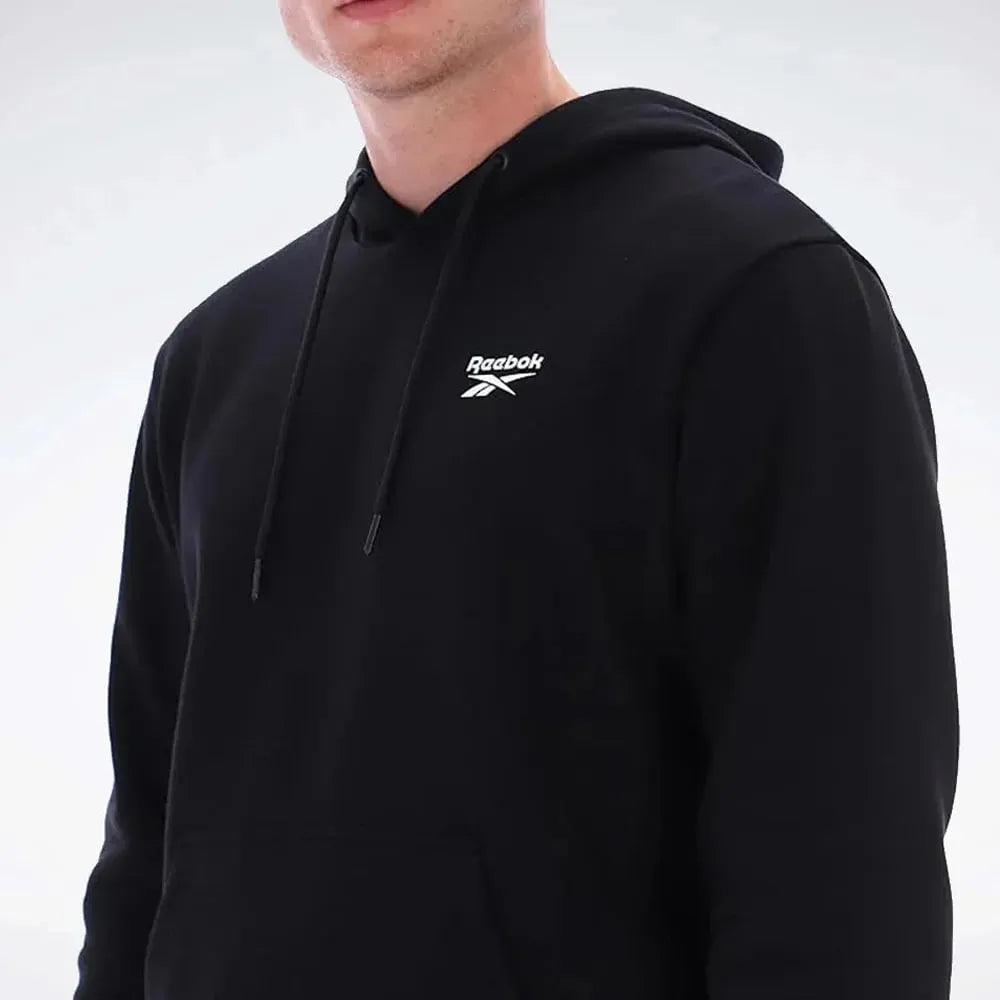 Poleron Reebok Small Logo Fleece Hombre Negro/Navy